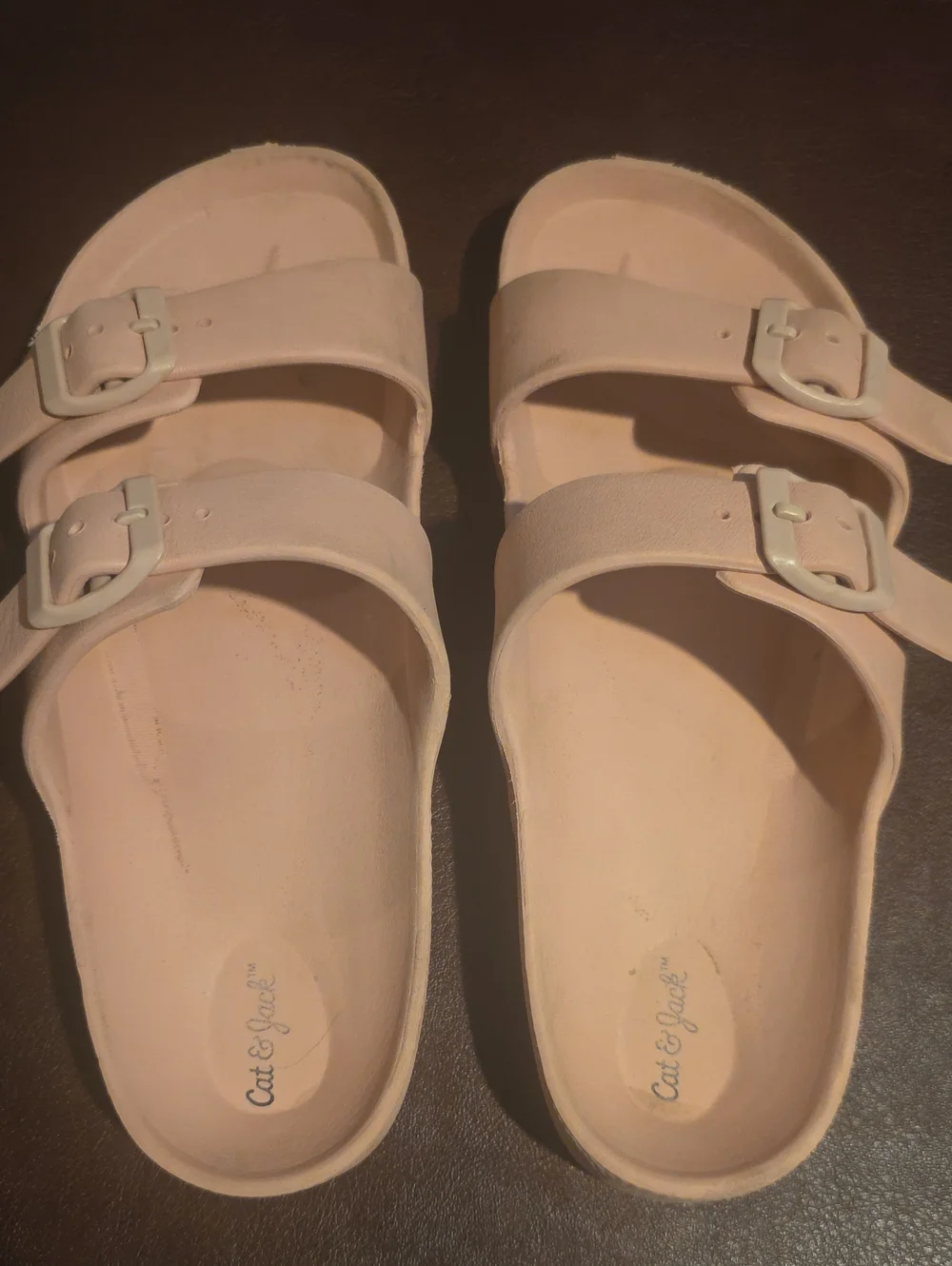Cat & Jack Pale Pink Double Buckle Slide Sandals